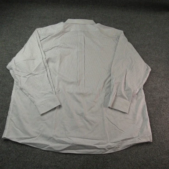 Roundtree & Yorke Gold Label Dress Shirt Mens Big 19 34/35 Non Iron Twill Stripe - Picture 3 of 12